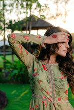 Load image into Gallery viewer, Pista Green Embroidered & Printed Anarkali Suit Set