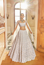 Load image into Gallery viewer, Ivory Gold Three-Dimensional Lehenga Set