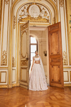 Load image into Gallery viewer, Ivory Gold Three-Dimensional Lehenga Set