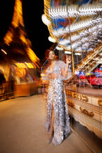 Load image into Gallery viewer, Silver Sequin Skirt Set