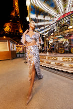 Load image into Gallery viewer, Silver Sequin Skirt Set