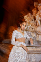 Load image into Gallery viewer, Silver Sequin Skirt Set