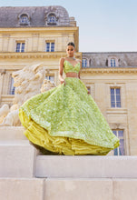 Load image into Gallery viewer, Sage Green Sequin Lehenga Set