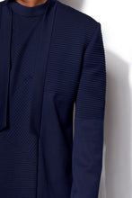 Load image into Gallery viewer, Navy Asymmetric Bandhgala With Kurta Set