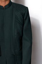 Load image into Gallery viewer, Forest Green Asymmetrical layered Long Jacket Set