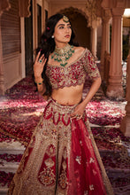 Load image into Gallery viewer, Red heavily embroidered lehenga