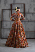 Load image into Gallery viewer, Mustard printed blouse, lehenga and dupatta