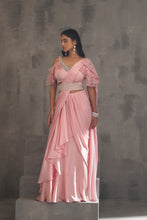 Load image into Gallery viewer, Red embroidered anarkali, tulip pants and dupatta
