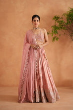 Load image into Gallery viewer, Pink embroidered blouse, lehenga and dupata