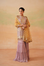 Load image into Gallery viewer, Mauve ready fabric Kurti, garara and mustard dupatta