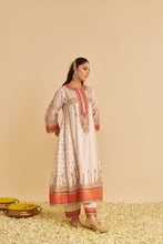 Load image into Gallery viewer, Nargis - Dabka Zardozi Embroidered Rich Banarasi Kalidaar Daisy Ivory Long Chauga Set