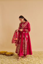 Load image into Gallery viewer, Zainah - Dabka Zardozi Embroidered Silk Hotpink Anarkali Set
