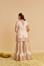 Load image into Gallery viewer, Alina - Dabka Zardozi Embroidered Silk Daisy Ivory Sharara Set