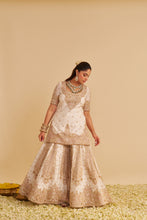 Load image into Gallery viewer, Alina - Dabka Zardozi Embroidered Silk Daisy Ivory Sharara Set