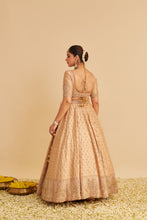 Load image into Gallery viewer, Aaliya - Dabka Zardozi Embroidered Raw Silk Gold Lehenga Set