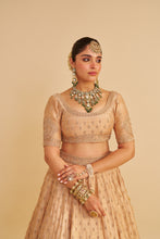 Load image into Gallery viewer, Aaliya - Dabka Zardozi Embroidered Raw Silk Gold Lehenga Set