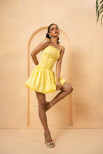 Load image into Gallery viewer, Yellow corset mini dress