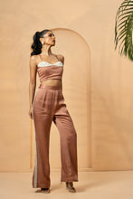 Load image into Gallery viewer, Mettalic rose gold pant top set