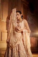 Load image into Gallery viewer, PEACH TULLE LEHENGA CHOLI DUPATTA SET