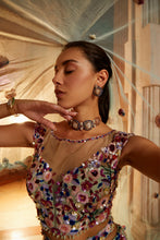 Load image into Gallery viewer, MINT GREEN TULLE LEHENGA CHOLI DUPATTA WITH A WORKED BELT