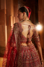 Load image into Gallery viewer, DEEP RED BRIDAL LEHENGA CHOLI SET