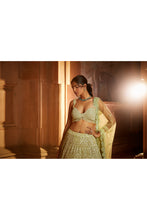 Load image into Gallery viewer, LIME GREEN TULLE LEHENGA CHOLI DUPATTA SET