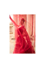 Load image into Gallery viewer, NUDE TULLE LEHENGA CHOLI WITH WORKED BELT AND CONTRASTING ORGANZA DUPATTA WITH AN OPTIONAL TULLE VEIL