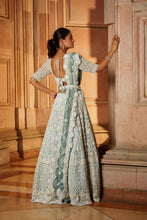 Load image into Gallery viewer, AQUA OMBREY TULLE LEHENGA CHOLI DUPATTA SET