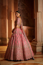 Load image into Gallery viewer, ROSE PINK ORGANZA LEHENGA CHOLI DUPATTA SET