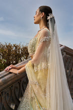 Load image into Gallery viewer, TRIPPLE COLOUR SHADED ORGANZA LEHENGA CHOLI DUPATTA SET WITH OPTIONAL VEIL