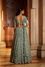 Load image into Gallery viewer, SAGE GREEN TULLE LEHENGA CHOLI SET