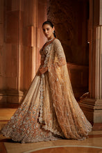 Load image into Gallery viewer, MUSHROOM OMBRE DYED ORGANZA LEHENGA CHOLI SET WITH TULLE DUPATTA