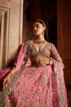 Load image into Gallery viewer, ROSE PINK ORGANZA LEHENGA CHOLI DUPATTA SET