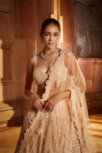 Load image into Gallery viewer, PEACH TULLE LEHENGA CHOLI DUPATTA SET