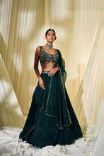 Load image into Gallery viewer, BOTTLE GREEN LEHENGA SET