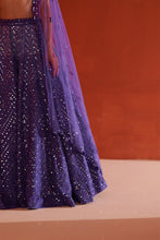 Load image into Gallery viewer, Purple Raw Silk Lehenga Set