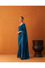 Load image into Gallery viewer, Peacock Blue Silk Saree