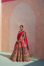 Load image into Gallery viewer, Pink Double Dupatta Lehenga Set