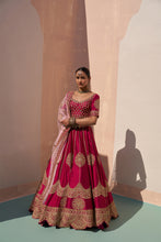 Load image into Gallery viewer, Wine Double Dupatta Lehenga Set