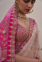 Load image into Gallery viewer, Rani Pink Double Dupatta Lehenga Set
