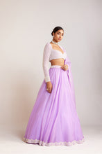 Load image into Gallery viewer, Lilac Organza Lehenga Set