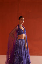 Load image into Gallery viewer, Purple Raw Silk Lehenga Set