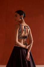 Load image into Gallery viewer, Coffee Raw Silk Lehenga Set