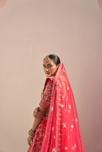 Load image into Gallery viewer, Red Double Dupatta Lehenga Set