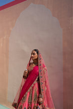 Load image into Gallery viewer, Pink Double Dupatta Lehenga Set