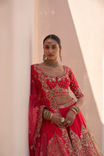 Load image into Gallery viewer, Red Double Dupatta Lehenga Set