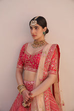 Load image into Gallery viewer, Red Double Dupatta Lehenga Set