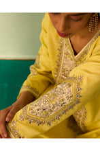 Load image into Gallery viewer, Yellow Silk Kurta Set