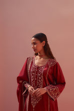 Load image into Gallery viewer, MAROON VELVET Choga SET