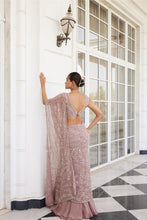 Load image into Gallery viewer, SALMON PINK LEHENGA SARI AND BLOUSE